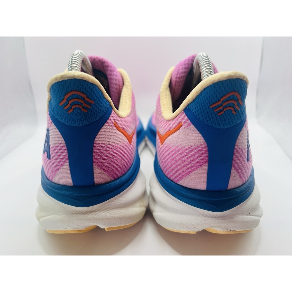 Hoka One One Women's Pink Running Sneakers with Blue Midsole - Picture 10 of 11